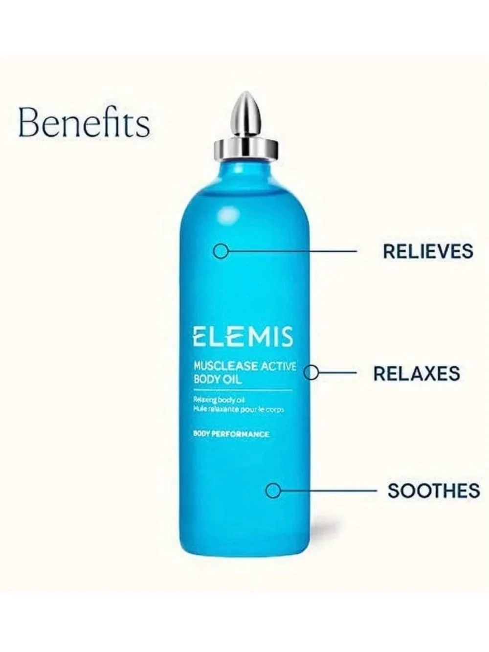 ELEMIS Musclease Active Body Oil - Bright Blue Bottle
